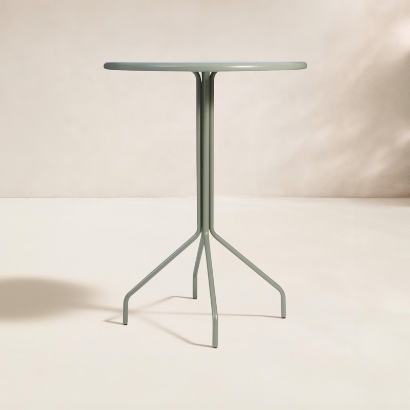 Hot Mesh Outdoor Round Bar Table, Gray Green