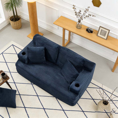Boneless Sofa Couch with 2 Pillows