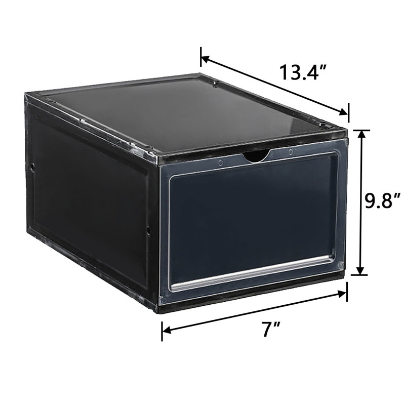 Boîte de rangement magnétique pour chaussures empilable, Noir