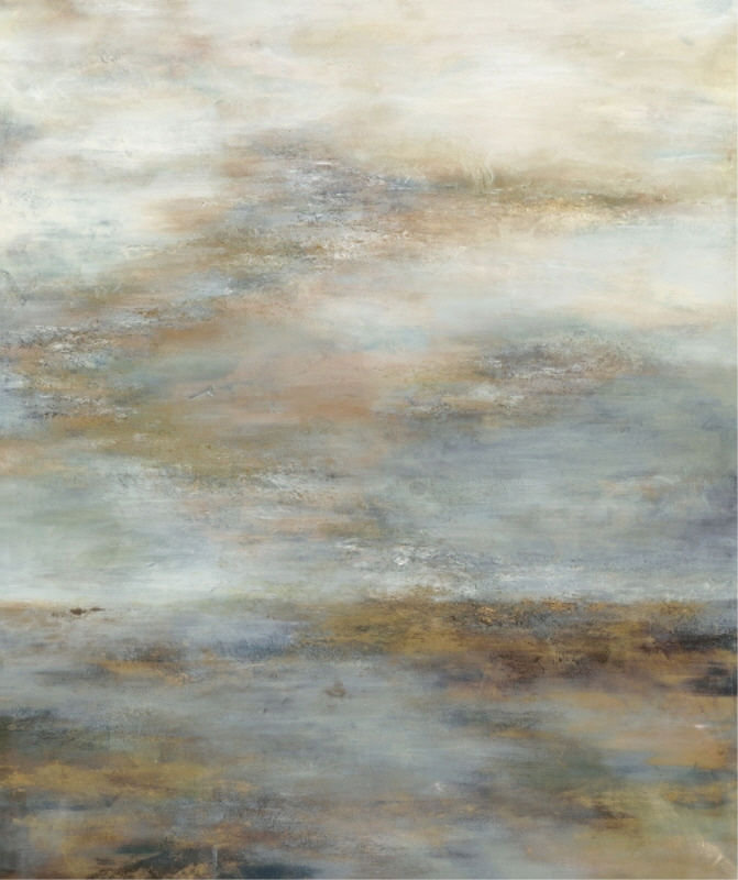 «Misty Morning» par Beverly Fuller, reproduction d'art sur toile tendue, H 29 po x l 24 po x P 1,5 po, Couche de verre