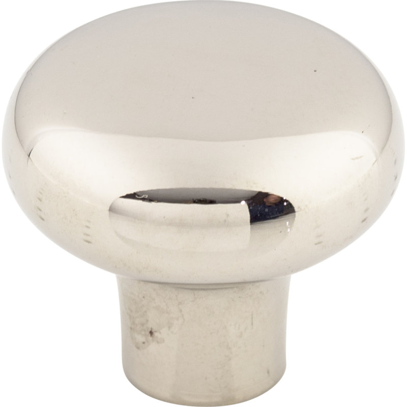 Aspen II Round 7/8" Diameter Round Knob, 1 3/8" Knob Diameter, Polished Nickel