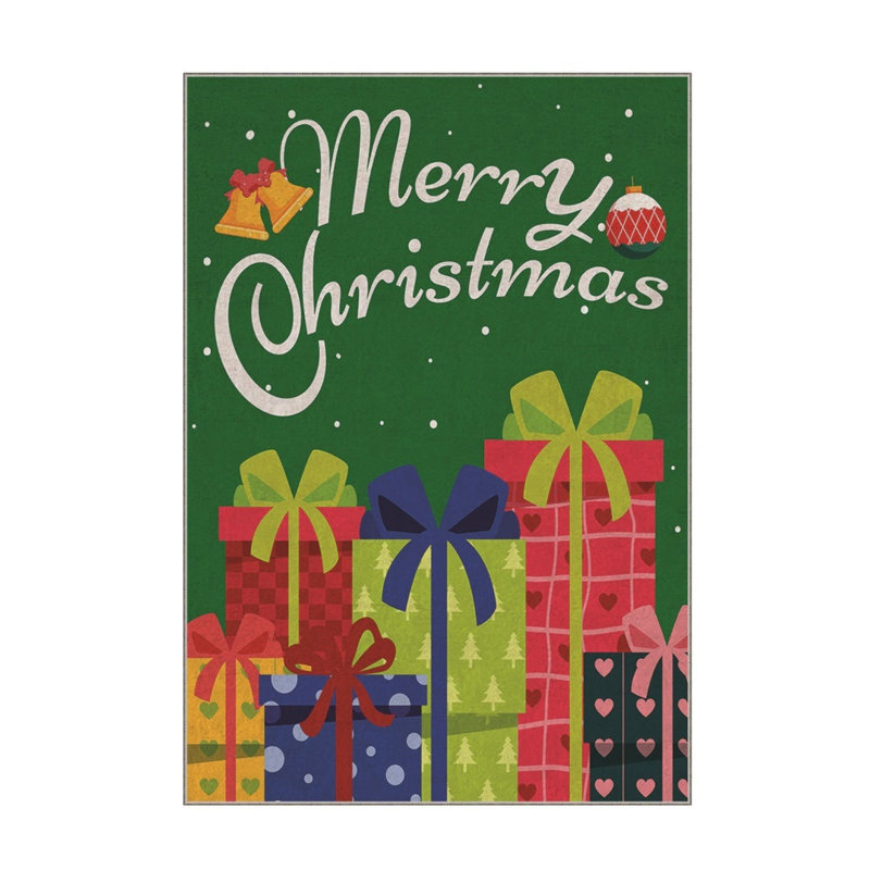 Tapis rectangulaire tissé à la machine en polyester vert / rouge / bleu, Rectangle 3 pi 3 po x 5 pi 11 po