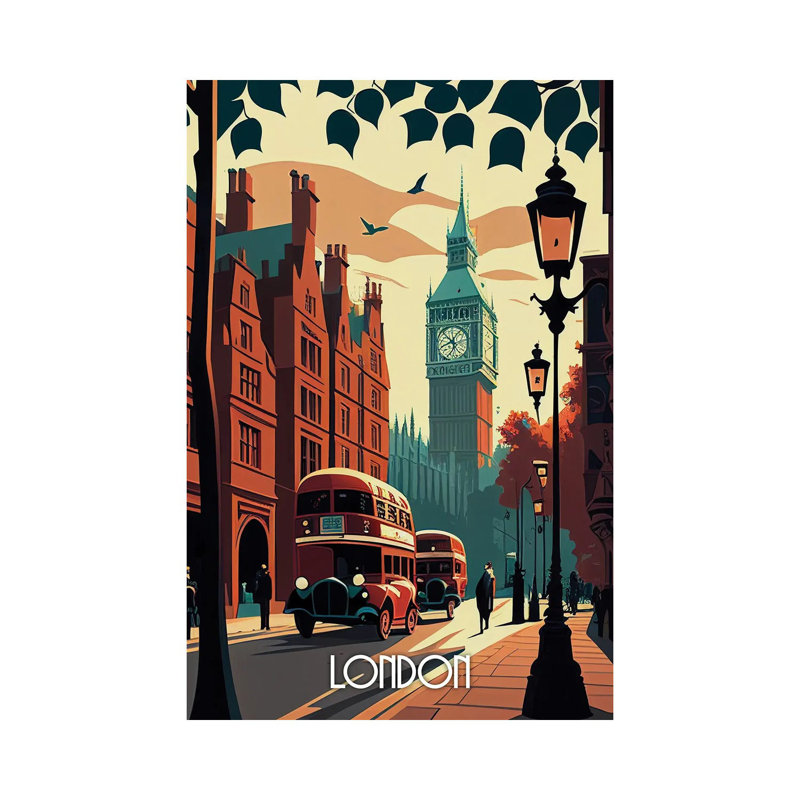 London City 1 Piece Wall Art on Canvas, 66.04 cm H x 45.72 cm W, Wrapped Canvas