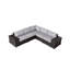 Canapé modulaire entièrement assemblé avec assise profonde confortable, coussins hydrofuges et pinces emboîtables. Structure antirouille, caractéristiques faciles d'entretien