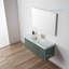 Meuble-lavabo mural 48 po avec lavabo simple en acrylique Lucella - devant cannelé, tiroirs à fermeture en douceur, conception flottante-87851053