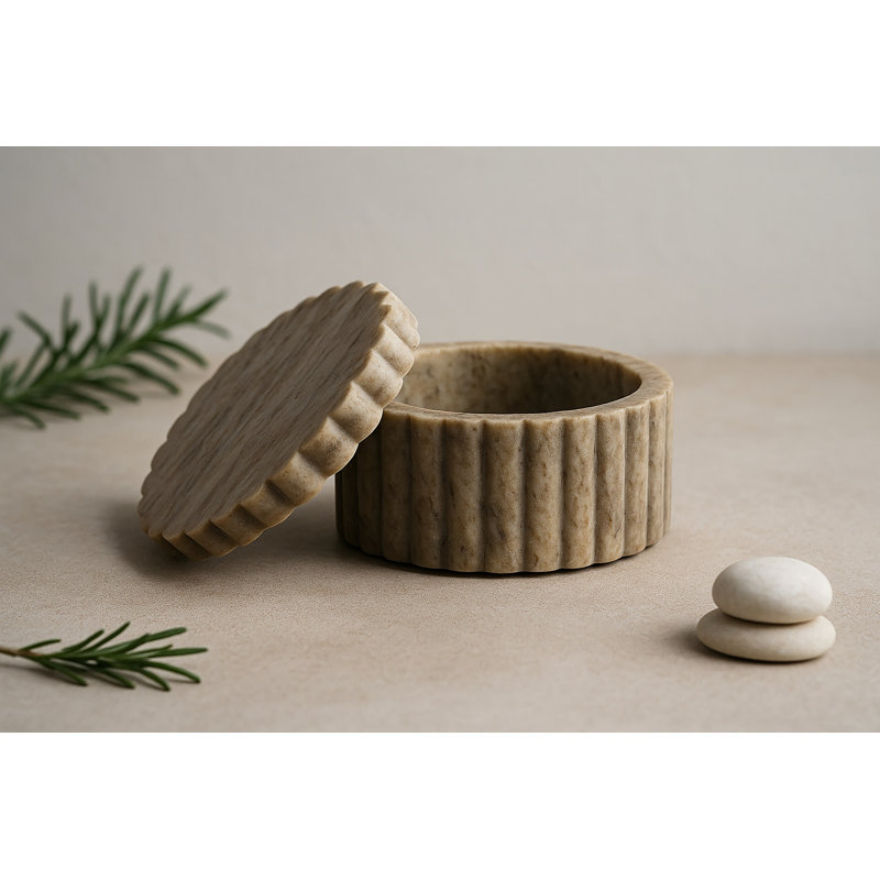 Pot de cuisine en marbre, Brun, H 2,5 po x l 5 po x P 5 po