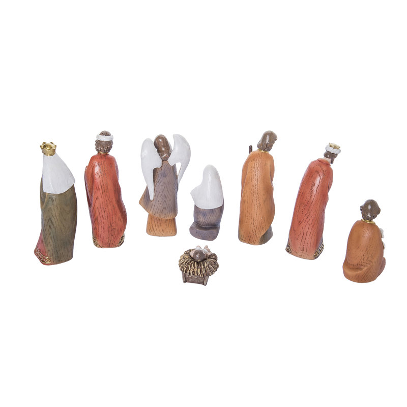 Ensemble de crèche de Noël en résine multicolore 6,5 po