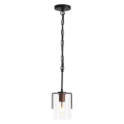 Modern Industrial Pendant Light With Clear Glass Shade, Adjustable Metal Pendant Lighting For Kitchen Island Dining Room Entryway, Easy Clean Glare-Free Home Light Fixture
