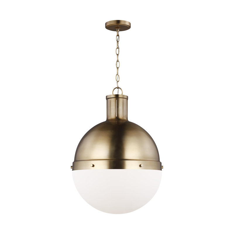 1 - Light Single Globe Pendant, No , Satin Bronze, 11.63" H x 8.13" W x 8.13" D