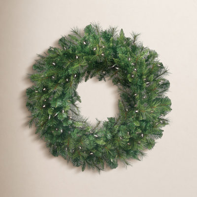Pvc Greenery 60" Pre-Lit Pine Wreath