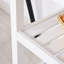 Chariot de rangement roulant, plateau en acier inoxydable et aspect rustique, gris, 3 tablettes avec tiroirs pour une utilisation quotidienne de style comptoir de cuisine, organisation des tablettes