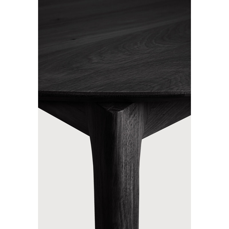 Bok Round Solid Oak Dining Table, Black