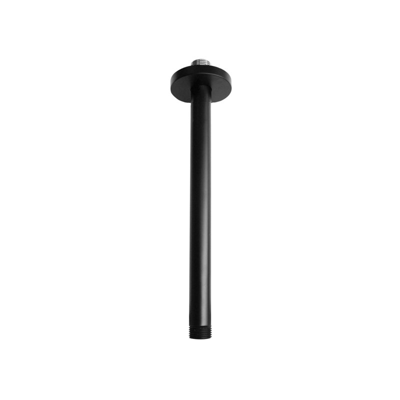 Fixation de plafond à tige ronde 10 po Veronica en noir mat, Noir mat
