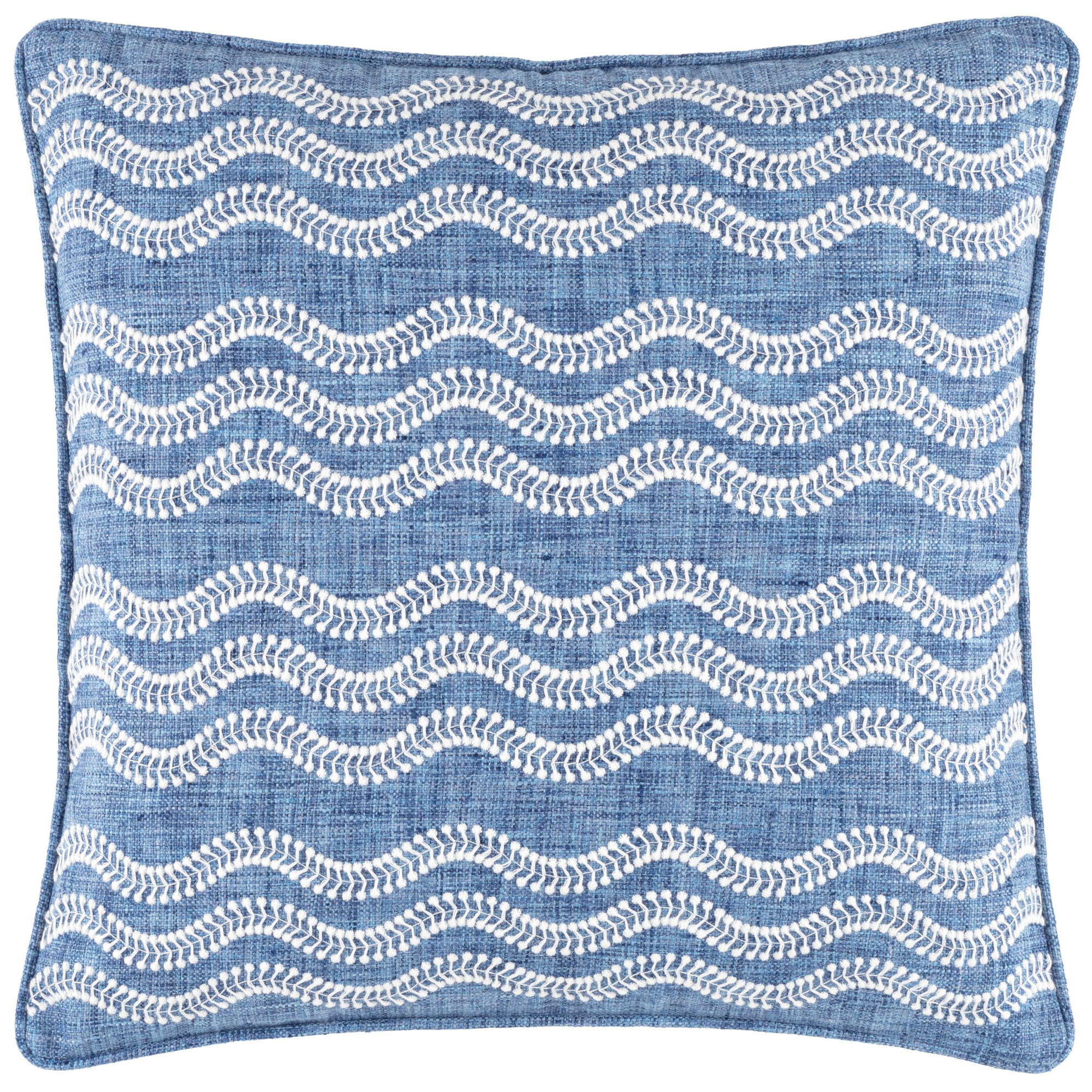 Scout Embroidered Indoor/Outdoor Pillow Cover, Blue