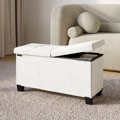 Nestl Vérrant Velvet Storage Ottoman Bench with Removable Legs and Hidden Storage