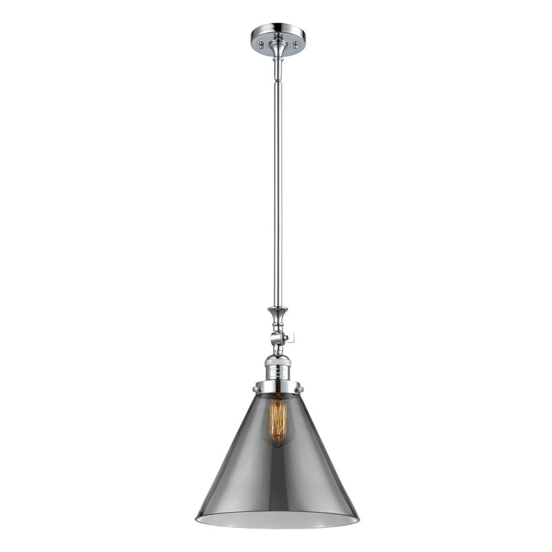 1 - Light Single Pendant, Polished Chrome, Plated Smoked, No Bulb Included