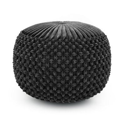 Renee - Round Pouf - Slate Grey