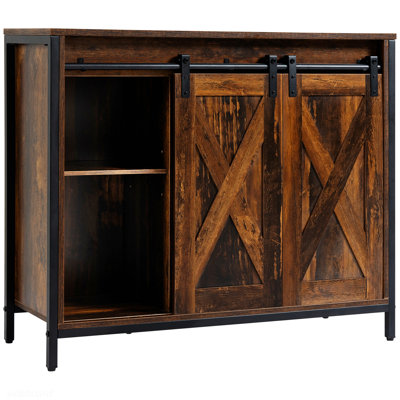 Sideboard Buffet Cabinet, Coffee Bar Cabinet, Kitchen Cabinet With Sliding Barn Doors, Storage Cabinet For Home