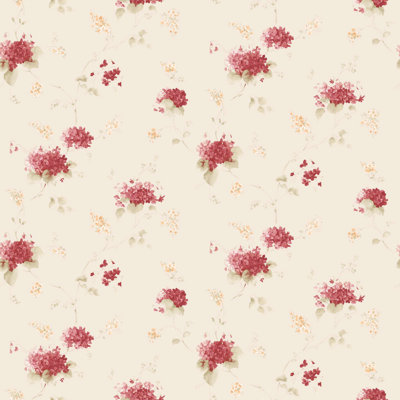 Pretty Prints Hortensia Floral Trail Wallpaper Roll