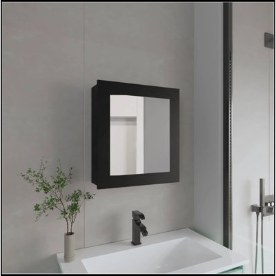 Versatile Black Medicine Cabinet With Included Mirror