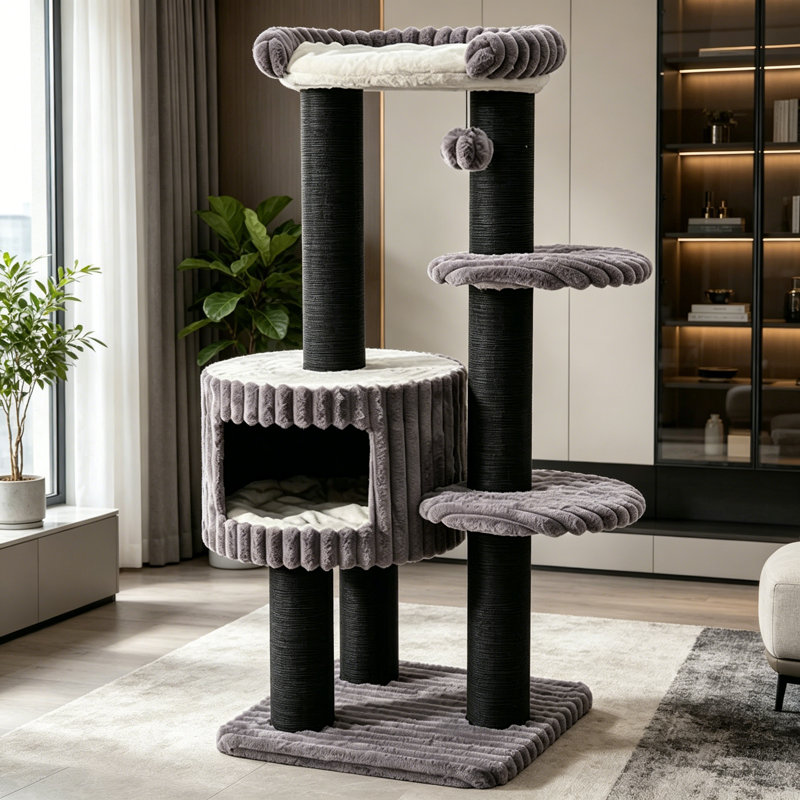 Simple and Creative Grey Cat Climbing Frame