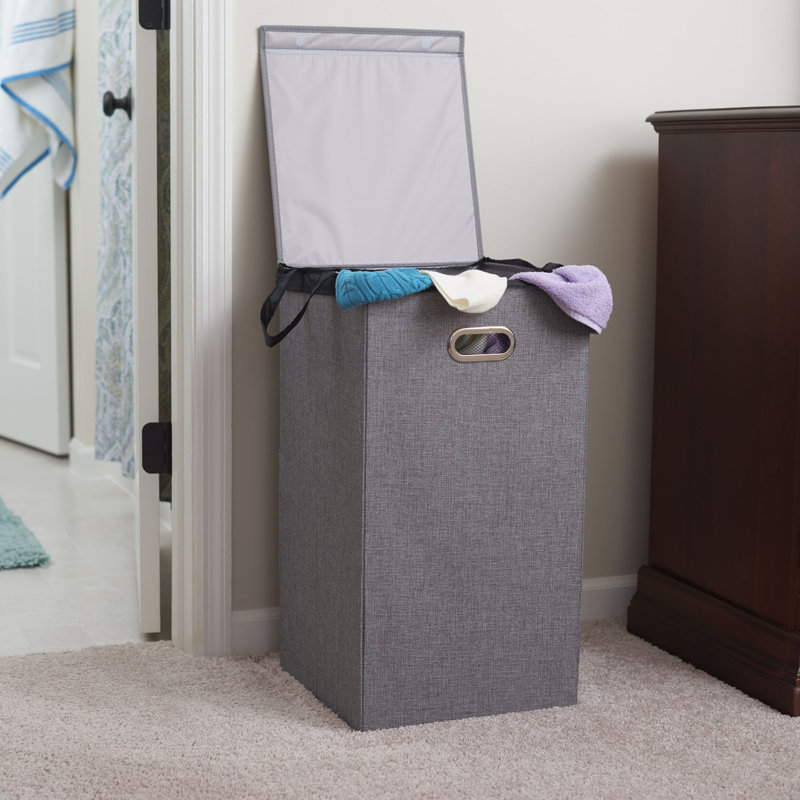 Hamper with Lid, Mesh bag, Cob, Gray