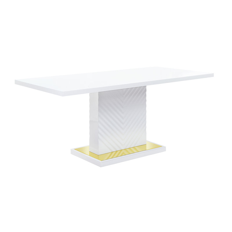 Table de salle à manger Heusain, Blanc ultrabrillant