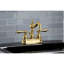Robinet de salle de bain central à 4 poignées à fixation sur comptoir à 3 trous Kingston avec robinet escamotable en plastique Kingston-133879482
