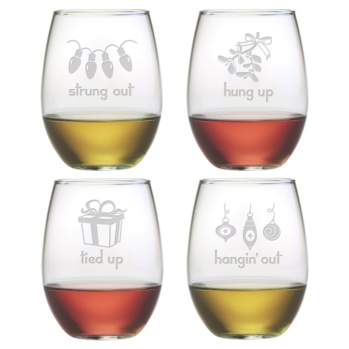 Shick 21oz. Crystal Wine Glass Set The Holiday Aisle®