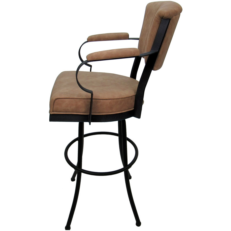 Tabouret pivotant en métal Bethel, Noir