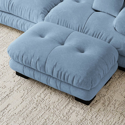 Repose-pieds en chenille pour salon