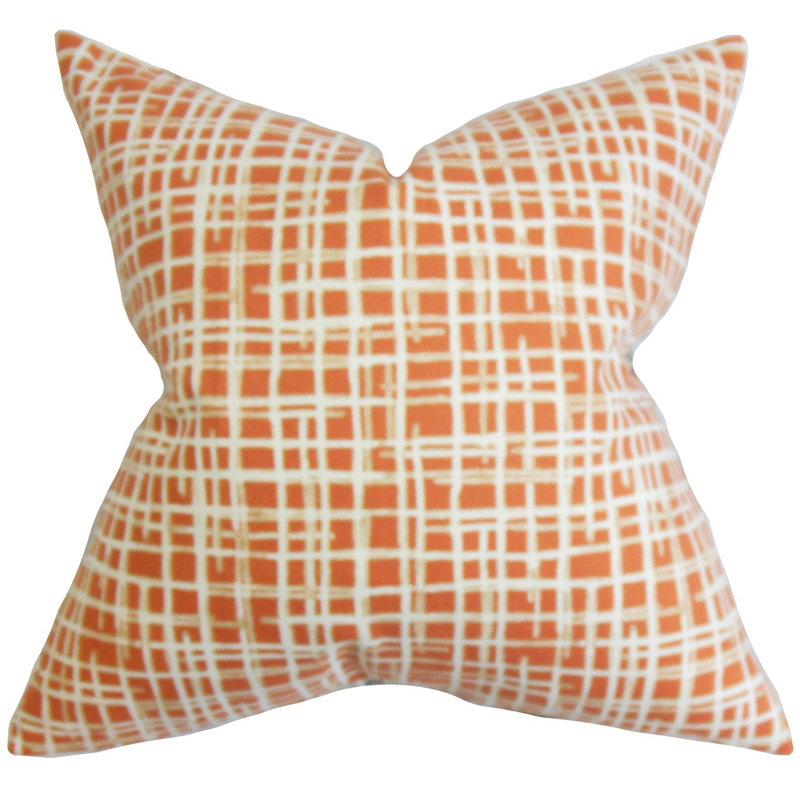 Yakov Solid Cotton Pillow, 18" x 18", Bisque