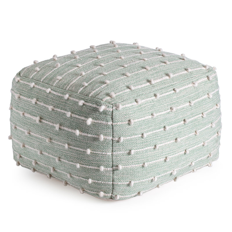 Basilio Upholstered Pouf, Light Green