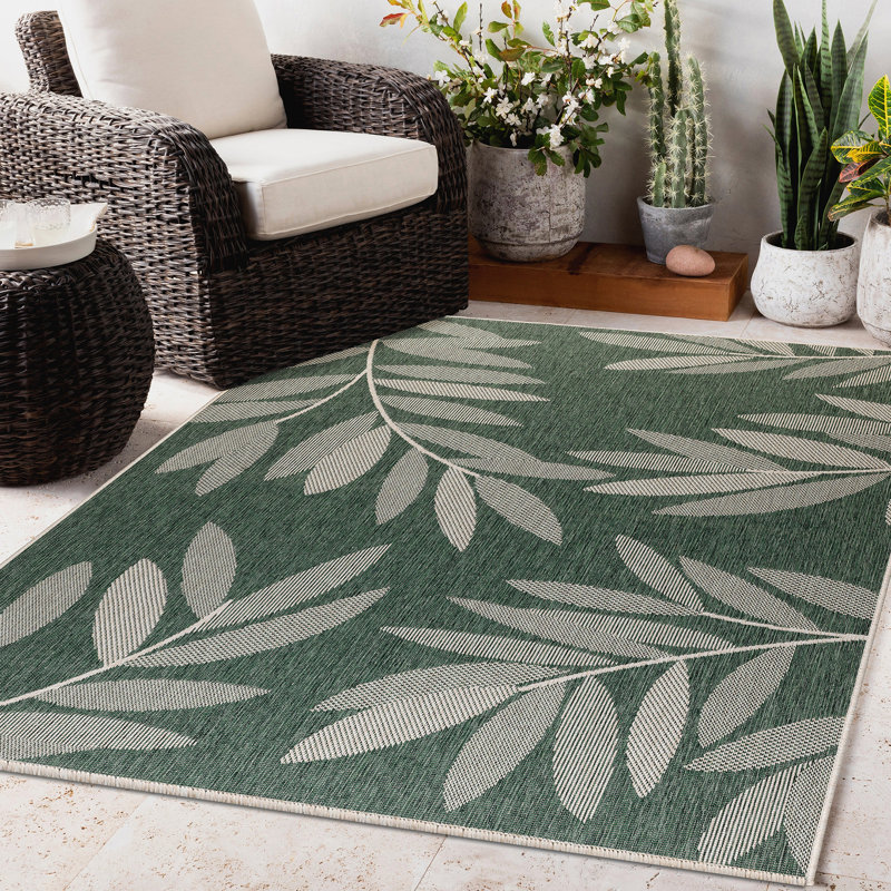 Timmons Floral Hand Woven Indoor / Outdoor Area Rug, Rectangle 160 x 230cm