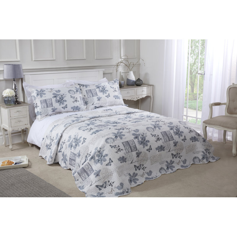 Alapaha Wordsworth Bedspread Set with Pillow Sham, 230 x 250 cm Bedspread - 2 Shams