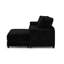 Canapé-lit rembourré en velours noir avec 3 options de sièges, conception convertible, siège confortable et durable, structure en bois franc, coussins amovibles-1079220576