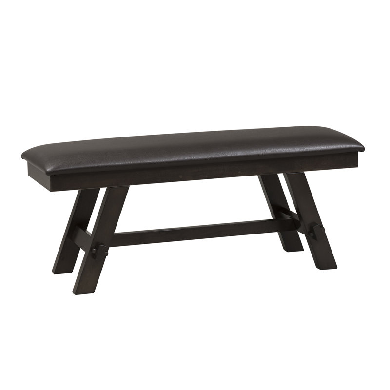 Aljona Eton Faux Leather Upholstered Dining Bench, Chocolate