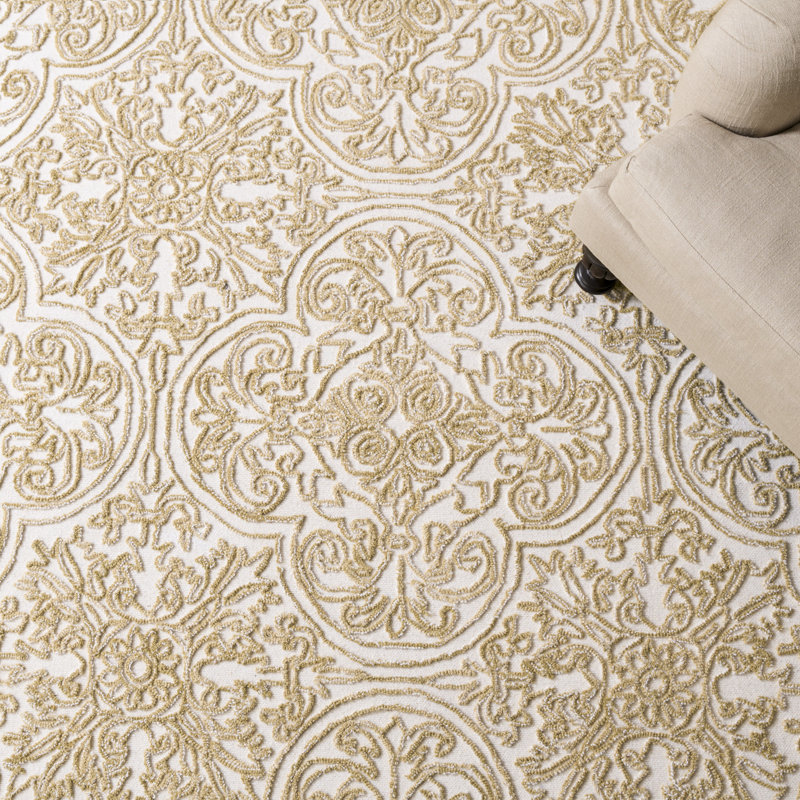 Msr Trace Hand Tufted Wool; Cotton With Latex Damask Rug, Runner 2'3" x 8'