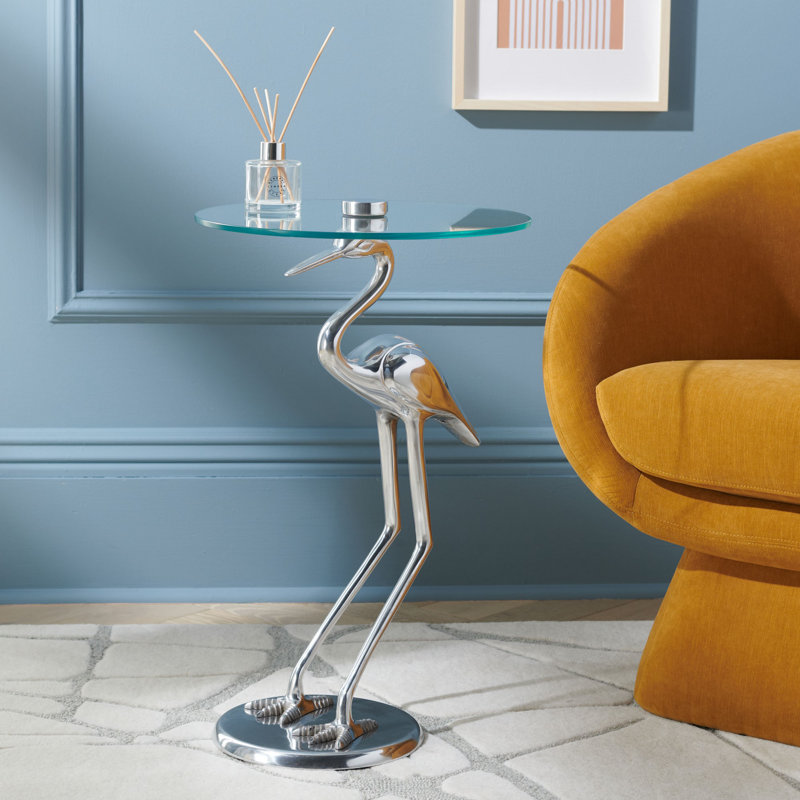 Martavious Glass Top End Table