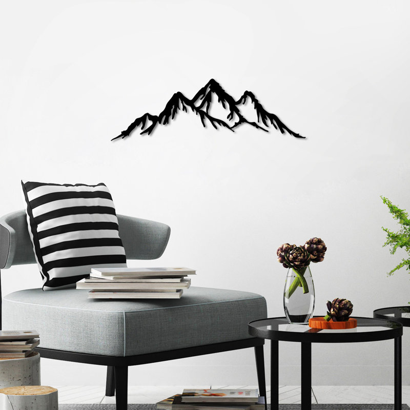 Elegant Black Decorative Metal Wall Accessory, 27.6 x 8.7 inches | 100% Metal Construction, Thickness: 0.06 inches | Lightweight (0.6 lbs) & Easy to Hang, Perfect for Home Decor & Modern Interiors