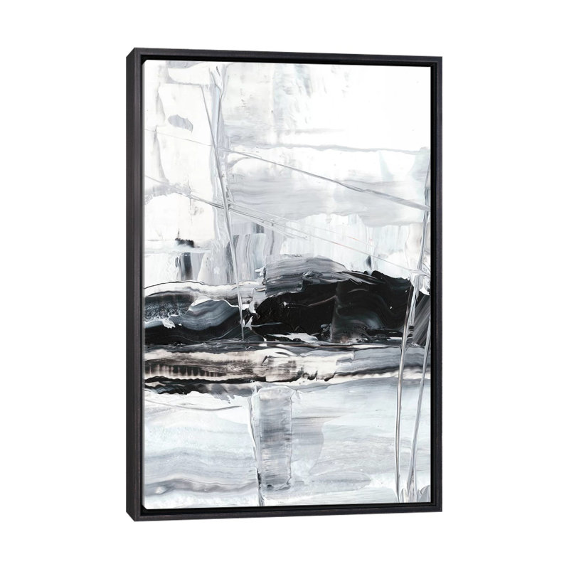 «Winter Lightning II» par Ethan Harper - reproduction d'art, H 40 po x l 26 po x P 1,5 po, Toile avec cadre noir patiné