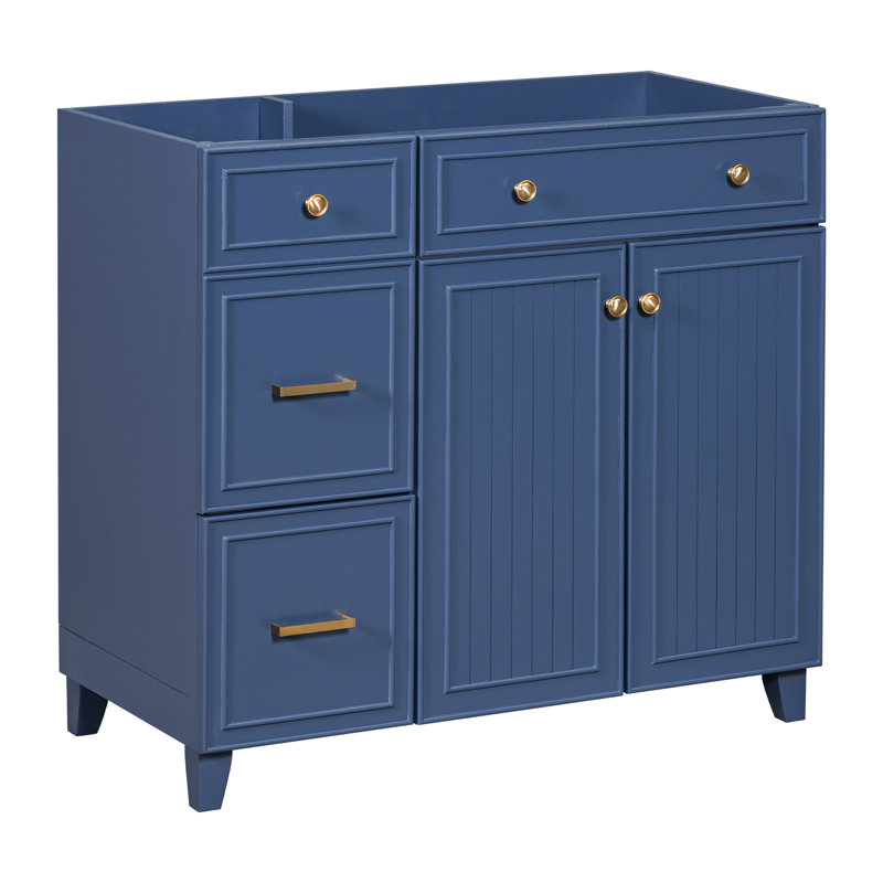 Base de meuble-lavabo simple 35,43 po seulement, Bleu