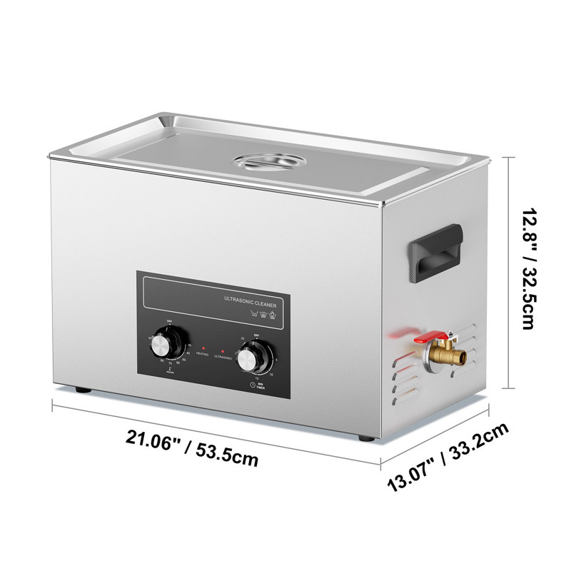Nettoyeur à ultrasons en acier inoxydable de 30 L avec chauffage et minuterie, machine de nettoyage sonique numérique de 40 kHz pour outils de laboratoire, pièces métalliques et composants automobiles
