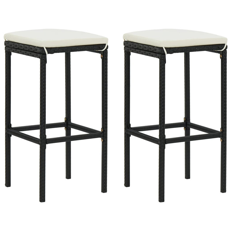 Bar Stool Bar Seat Counter Height Island Stool for Pub Poly Rattan, Brown, Bar Stool (29" Seat Height), 4