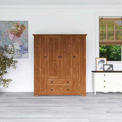 Wood Wardrobe Armoire Closet With Drawers by Lark Manor