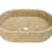 Polished Natural Marble Bathroom Vessel Sink in Golden Beige, Oval Countertop Basin with Luxurious Finish and Spacious Design for Modern Vanities-119869047