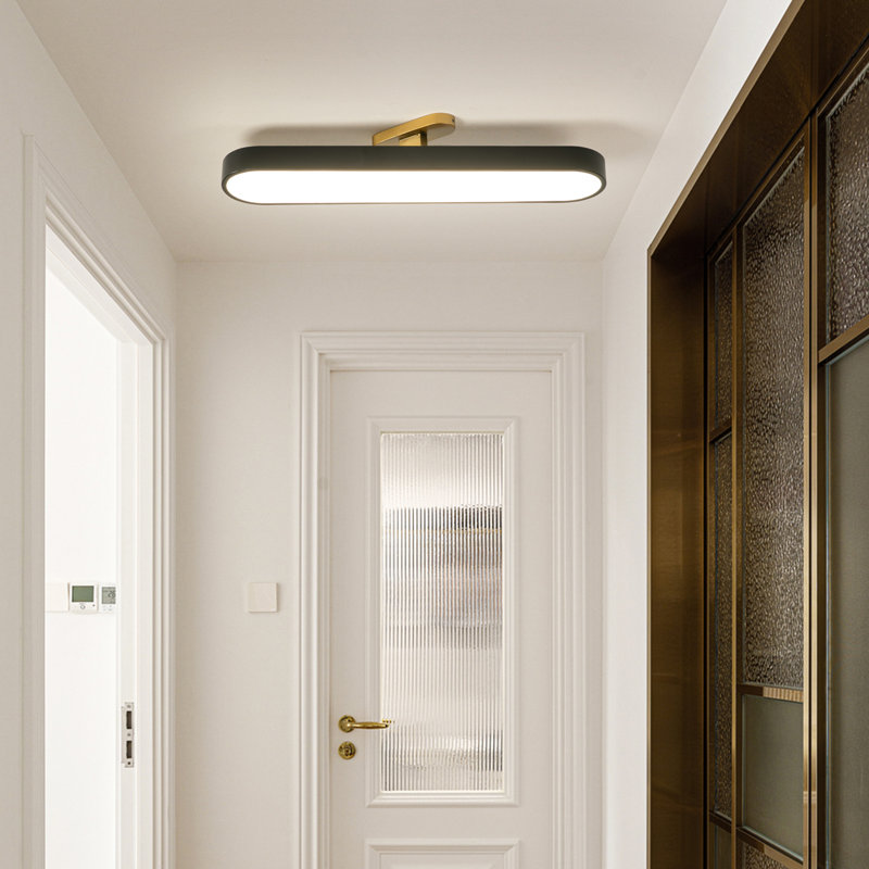 Masek 1 - Light 27.1" Simple Rectangle LED Semi Flush Mount, Matte Black