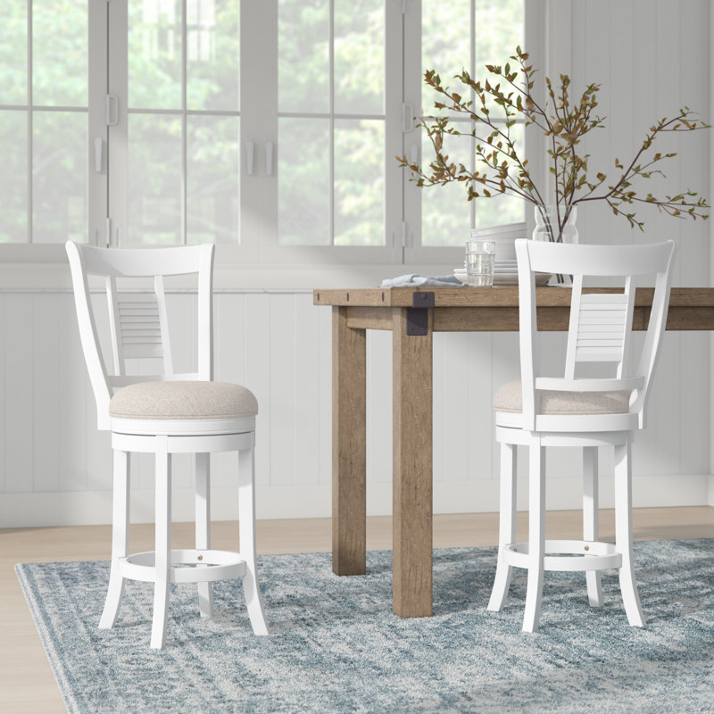 Ardingly Swivel Upholstered Counter Stool with Solid Wood Frame, Counter Stool (26” Seat Height)