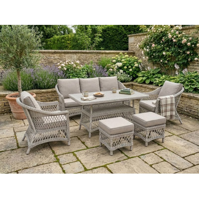 Cotswold Wicker Sofa Set with Height Adjust Table