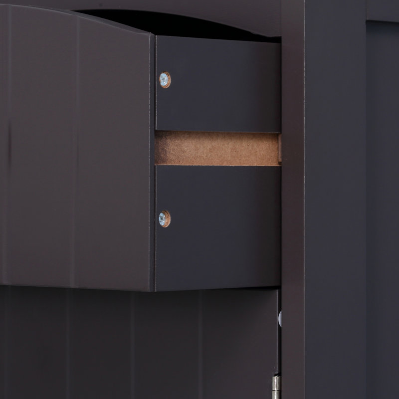 Armoire à linge de salle de bain - 3 tablettes et tiroir brun pour plus de rangement